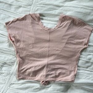 Lululemon It’s a tie tee, pink mist. Size 4.